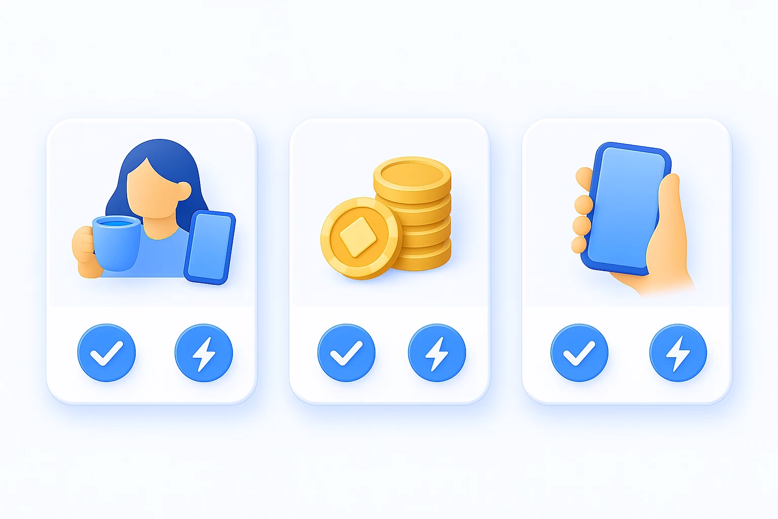 Three persona mini-cards—Casual, High Roller, Mobile-First—with verified and instant-rail icons